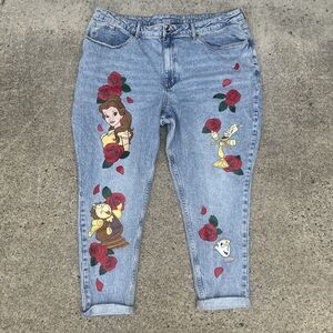 Her Universe Disney Beauty And The Beast Character Mom Jeans Size 24